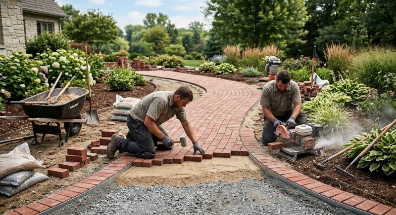 Brick Hardscaping Installation in Worcester, MA